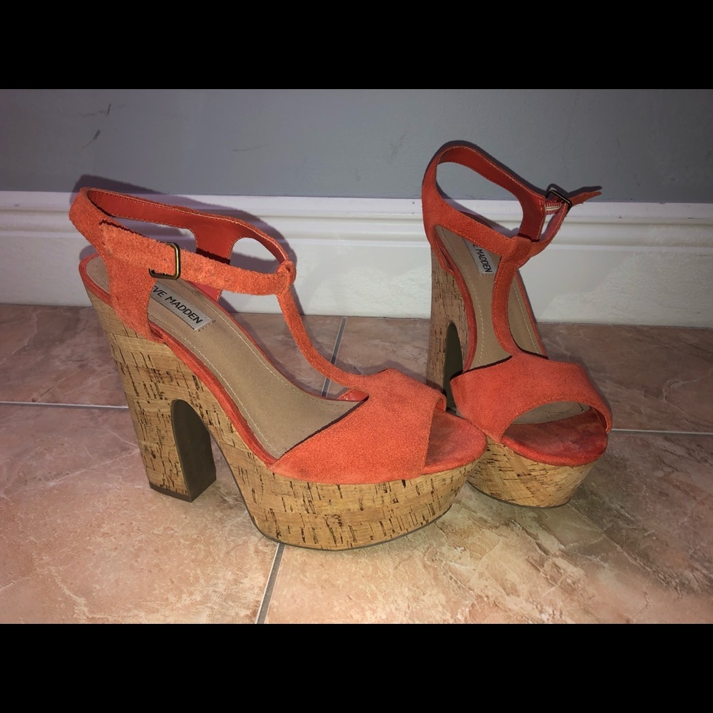 Steve Madden Orange Platform Heels
